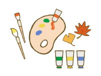 絵の具パレットと…