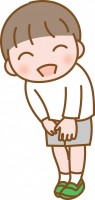 笑顔で挨拶をする…
