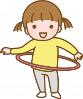 フラフープで遊ぶ…