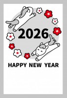 走る白い馬２頭の…