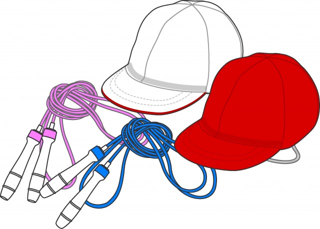 赤白帽子と縄跳び 無料イラスト素材 素材ラボ