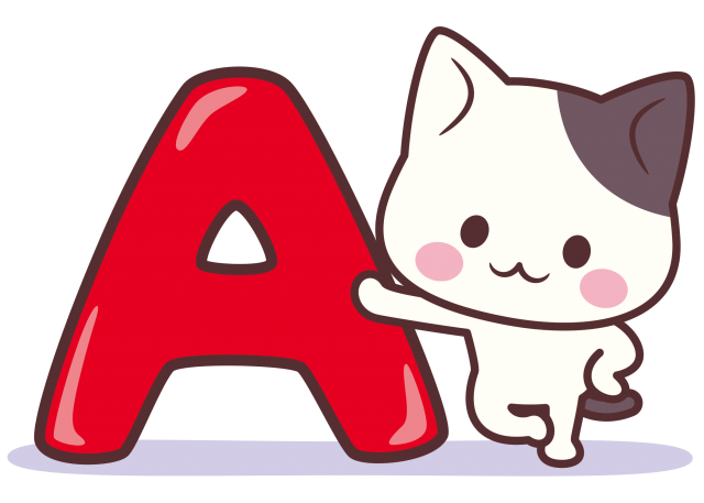 ぶち猫にゃんこ 血液型a 無料イラスト素材 素材ラボ