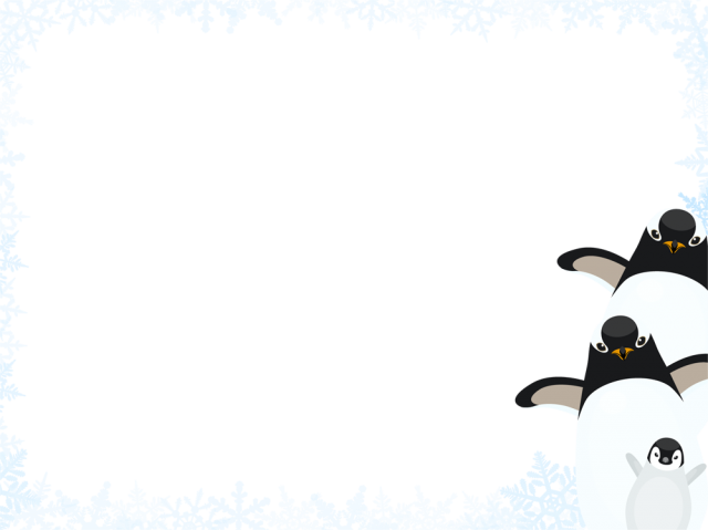 ペンギンと雪の結晶フレーム Csai Png 無料イラスト素材 素材ラボ