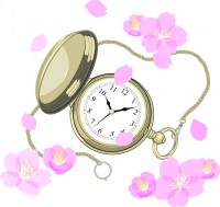 桜と懐中時計