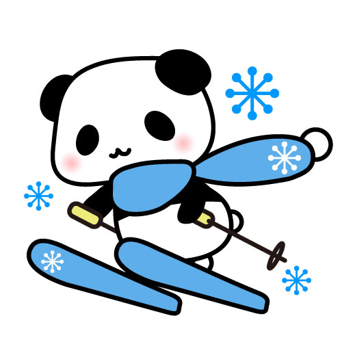 スキーを楽しむパンダちゃんイラスト 無料イラスト素材 素材ラボ