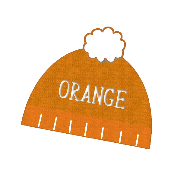 温かい毛糸の帽子 オレンジ 無料イラスト素材 素材ラボ