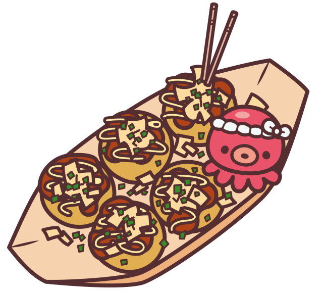 たこ焼きとタコさん 無料イラスト素材 素材ラボ