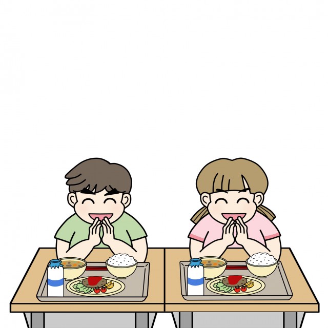 学校のイラスト 給食の時間 無料イラスト素材 素材ラボ