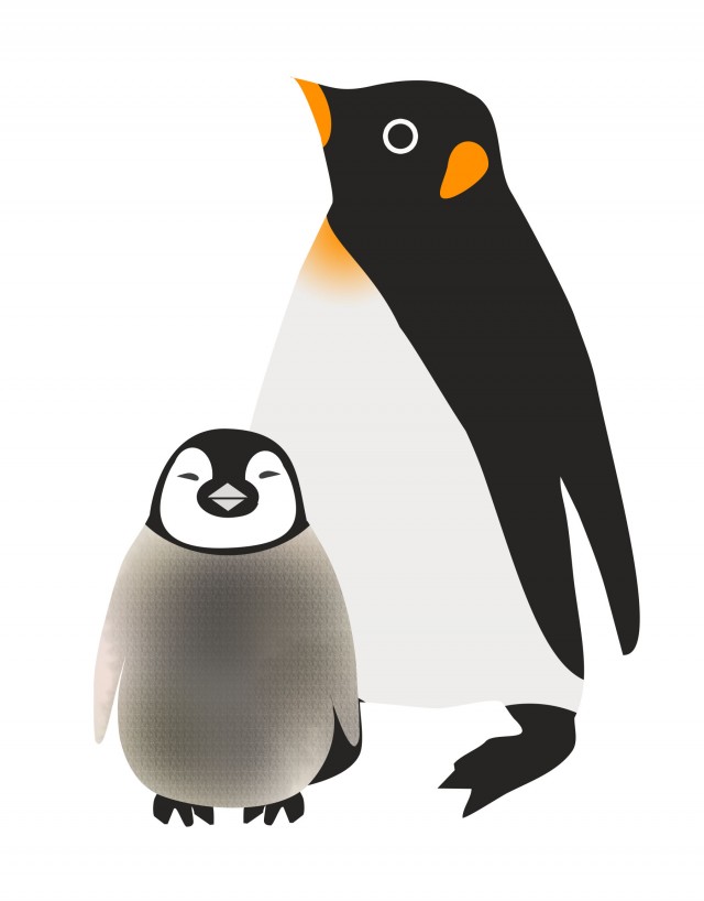 ペンギン親子 無料イラスト素材 素材ラボ