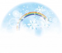 虹と雪のイラスト…