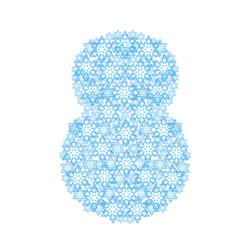 雪の結晶の雪だるま 無料イラスト素材 素材ラボ