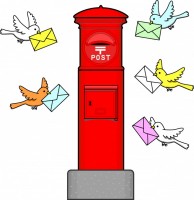 鳥が運ぶ手紙と郵…