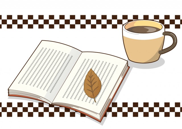 本とコーヒー 無料イラスト素材 素材ラボ