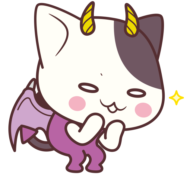 ぶち猫 にゃんこ 悪魔のにゃんこ 無料イラスト素材 素材ラボ