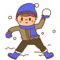 雪合戦をする男の…