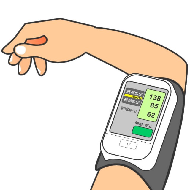 血圧計を巻く手 無料イラスト素材 素材ラボ