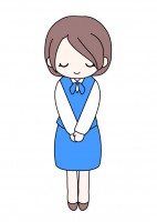 制服を着ておじぎ…