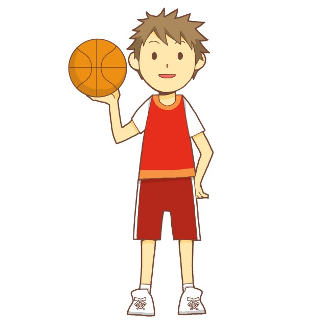 バスケットボールと男の子 無料イラスト素材 素材ラボ