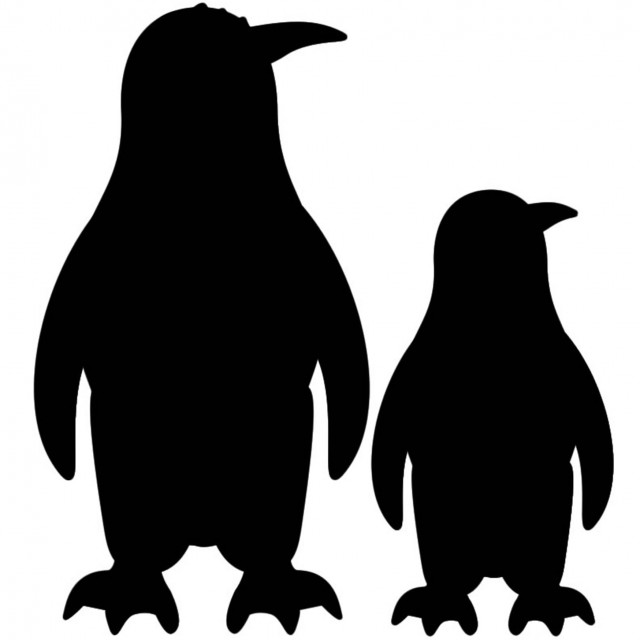 ペンギン親子 シルエット 無料イラスト素材 素材ラボ