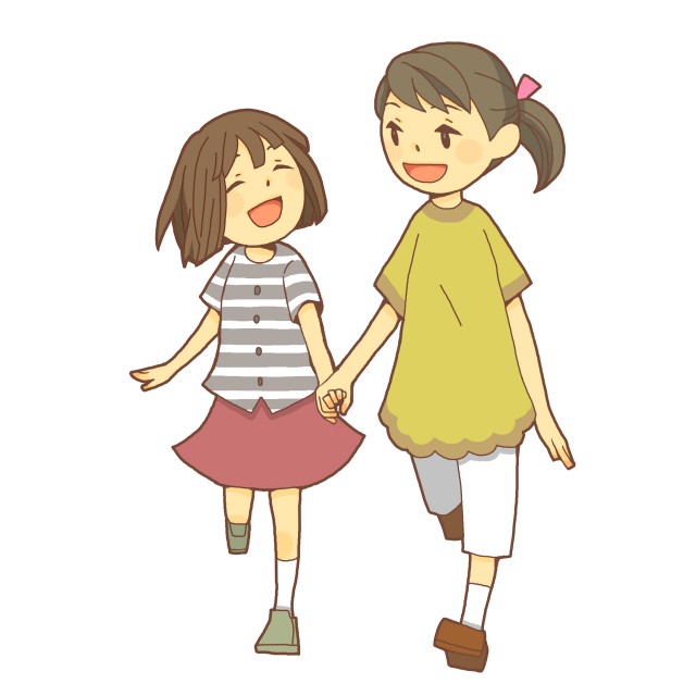 Japan Image 手を繋ぐ イラスト 親子