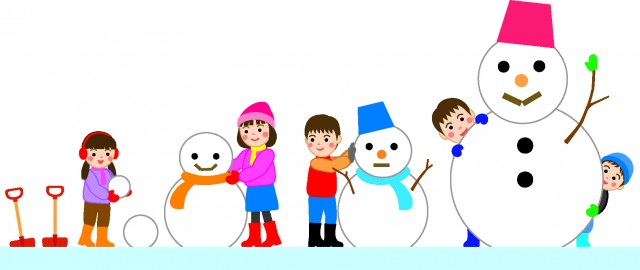 子供たちの雪遊び 無料イラスト素材 素材ラボ