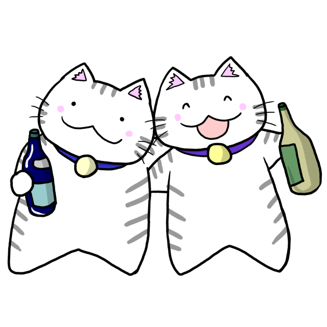 酔っ払い猫 無料イラスト素材 素材ラボ