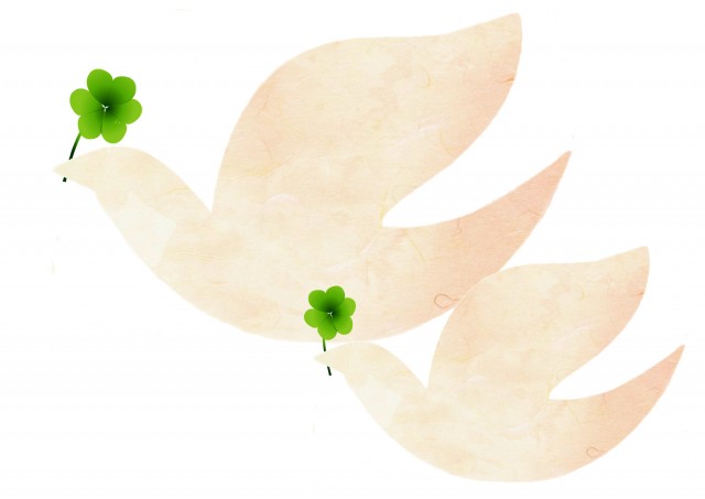 幸せの三つ葉を運ぶ 鳥素材 無料イラスト素材 素材ラボ