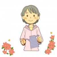 花に水を遣る女の…