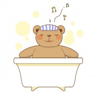 お風呂に入るクマ…