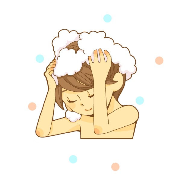 頭を洗う女性 無料イラスト素材 素材ラボ