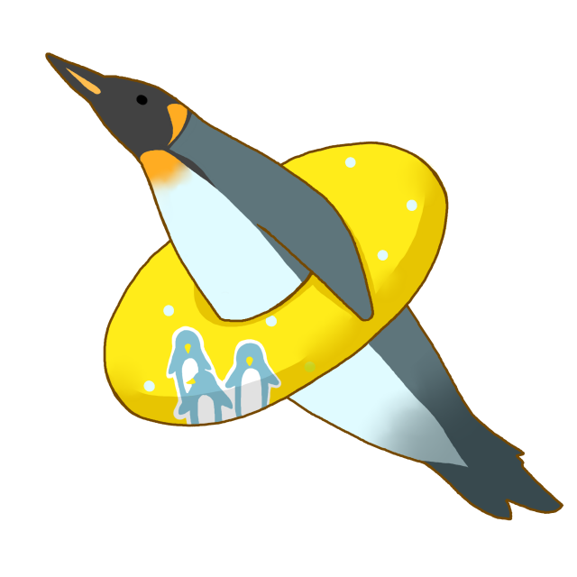 浮き輪を使って泳ぐペンギン 無料イラスト素材 素材ラボ