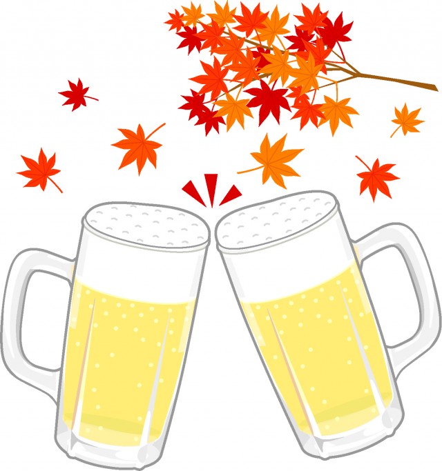 紅葉に乾杯 無料イラスト素材 素材ラボ