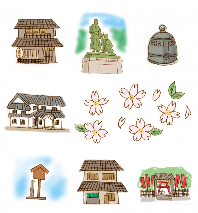 アイコン素材 手描き 京都のイメージ 01 無料イラスト素材 素材ラボ