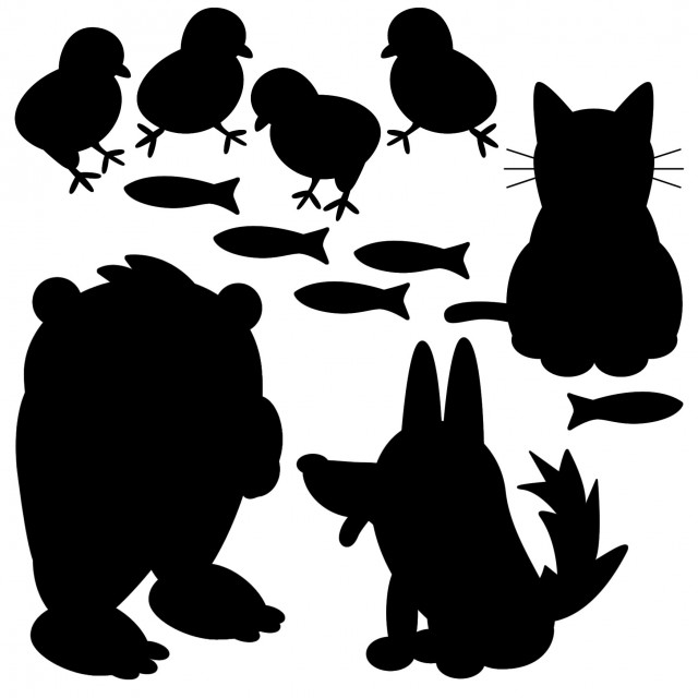 動物キャラクターシルエット アイコンセット 無料イラスト素材 素材ラボ
