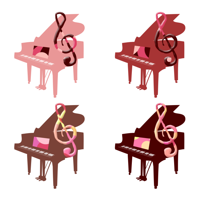 ト音記号とピアノアイコン 無料イラスト素材 素材ラボ