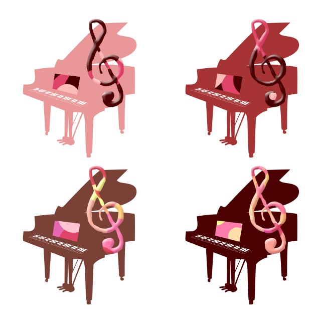 ト音記号とピアノアイコン 無料イラスト素材 素材ラボ
