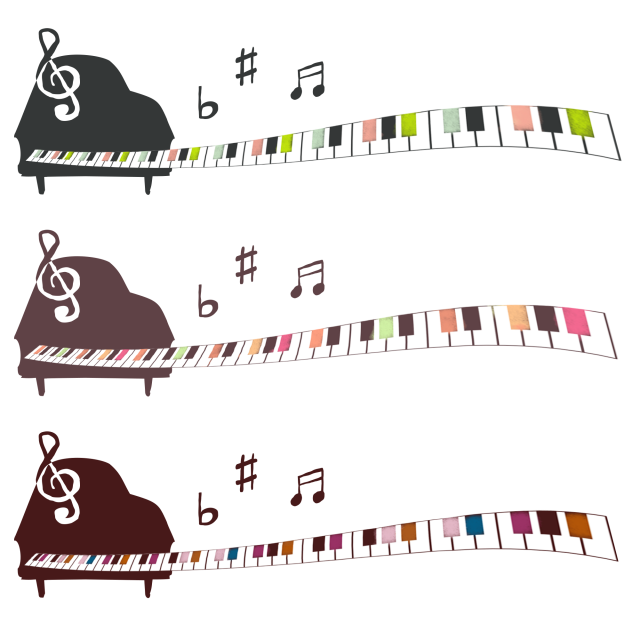 カラフル鍵盤ピアノのアイコン 無料イラスト素材 素材ラボ