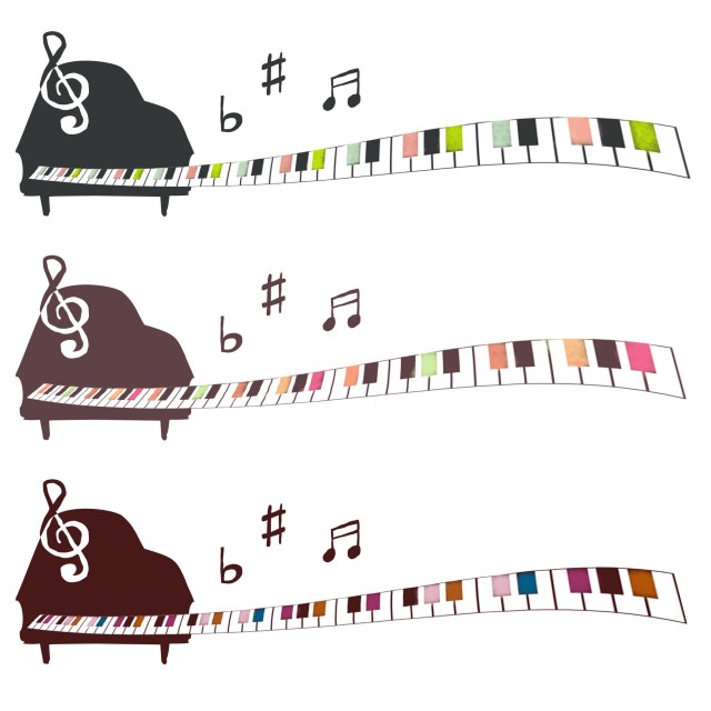 カラフル鍵盤ピアノのアイコン 無料イラスト素材 素材ラボ