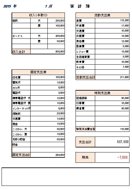 エクセル 家計簿テンプレート 雛形 月 無料イラスト素材 素材ラボ