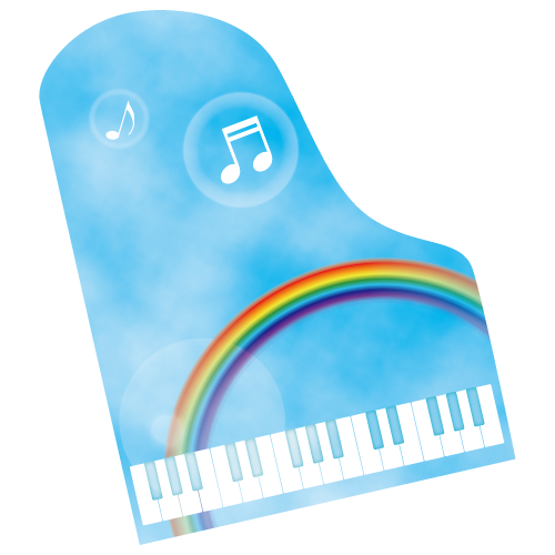 ピアノと虹のイラスト 透過png Jpg 無料イラスト素材 素材ラボ