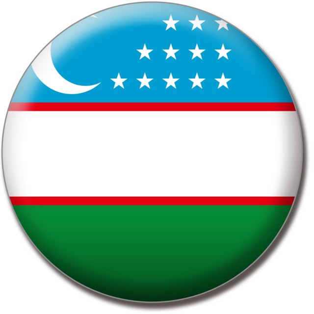 世界の国旗 バッジタイプ ウズベキスタン 無料イラスト素材 素材ラボ