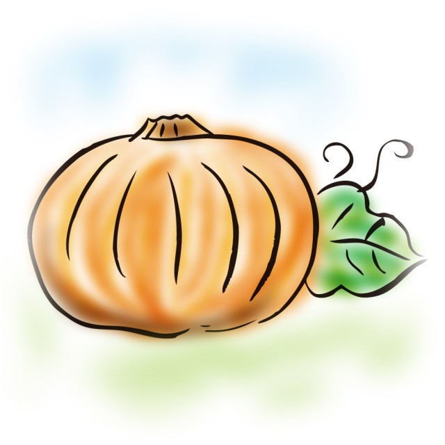 ワンポイントイラスト 絵手紙 手書き風 かぼちゃ 無料イラスト素材 素材ラボ
