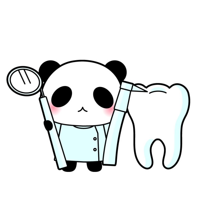 歯とパンダの歯医者さん 無料イラスト素材 素材ラボ