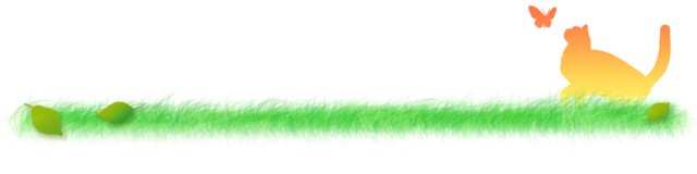 飾り罫 ライン 草原とシルエット 猫とちょうちょ 無料イラスト素材 素材ラボ