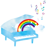 ピアノと虹のイラ…
