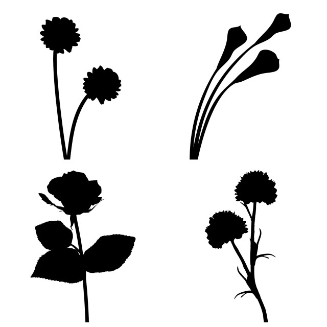 アイコン素材 シルエット 植物 花のシルエット 01 無料イラスト素材 素材ラボ