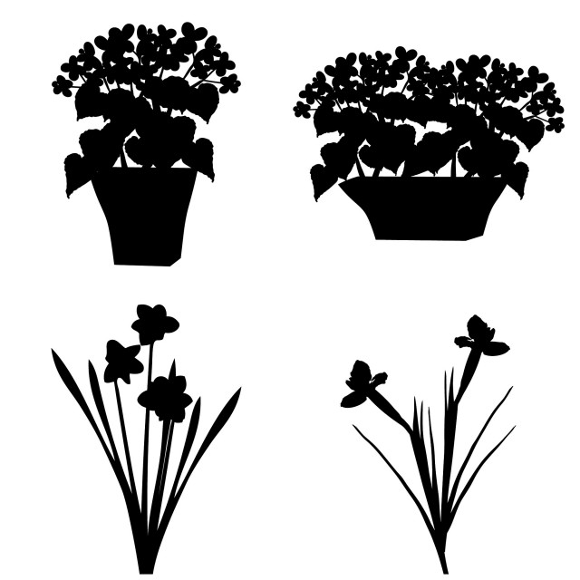 アイコン素材 シルエット 植物 花のシルエット 02 無料イラスト素材 素材ラボ