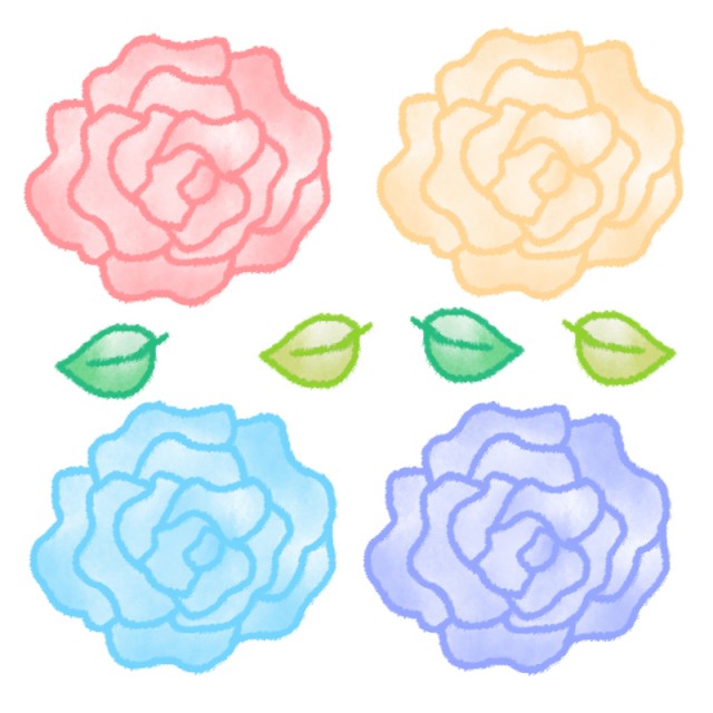 バラの花 四種類 無料イラスト素材 素材ラボ