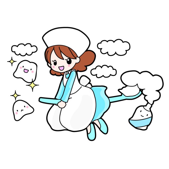 綺麗な歯と歯医者さん女の子イラスト 無料イラスト素材 素材ラボ