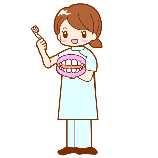 歯磨きアドバイス 女性歯医者 歯科衛生士イラスト 無料イラスト素材 素材ラボ